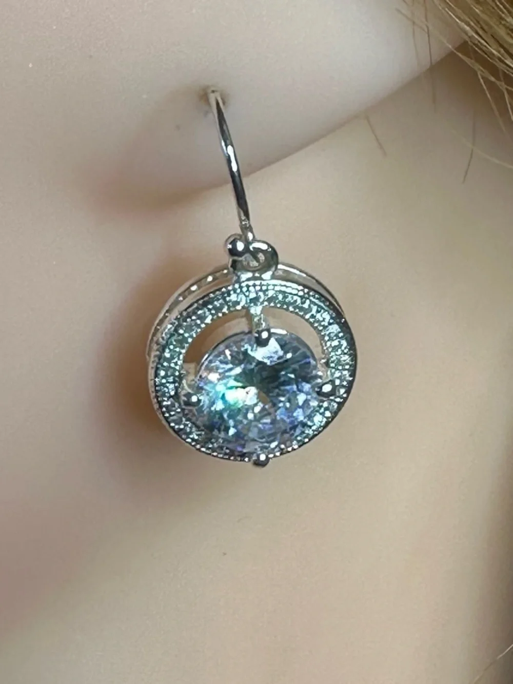 Crystal Drop Earrings with 925 Sterling Silver Hooks
